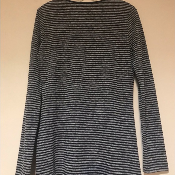 VINTAGE MARIE CLAIRE BLACK/GREY STRIPED / POLKA DOTS L/S TOP - Picture 4 of 7